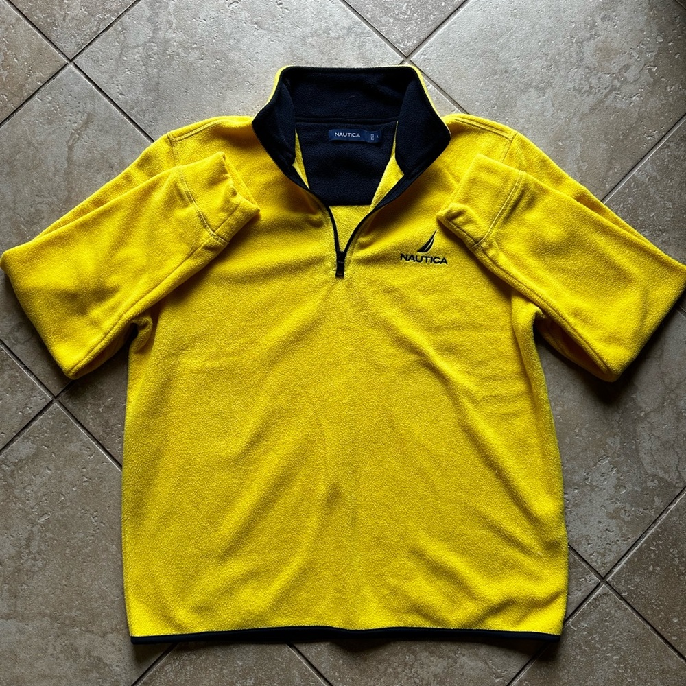 Nautica L Yellow 1/4 zip Pullover